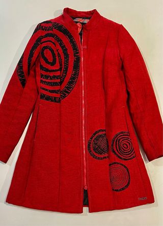 Chaqueta Desigual Roja Larga T 36
