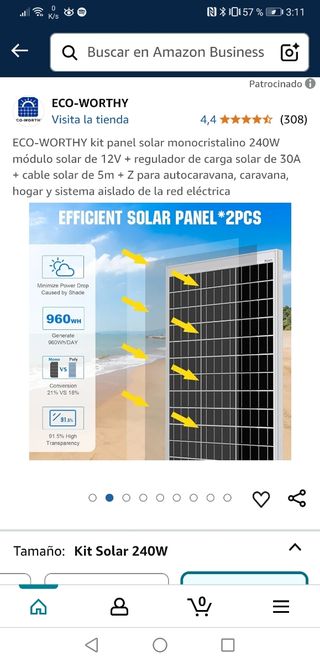 [NUEVOS] - 2 Kits de Paneles Solares 240W cada uno