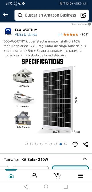 [NUEVOS] - 2 Kits de Paneles Solares 240W cada uno
