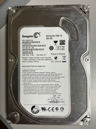 Stock n. 2 hard disk HDD - 250gb - 3,5”