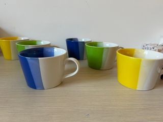 Set 5 tazze colorate da the e colazione