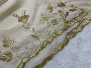 Pico de manteleta fallera antiguo de seda