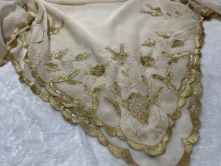 Pico de manteleta fallera antiguo de seda