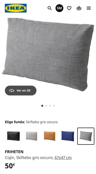 Conjunto de 3 cojines extras para sofa cama ikea