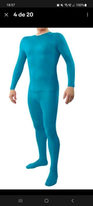 disfraz azul maillot mono