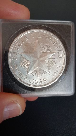 Moneda 1 Peso Cuba, Estrella, 1934
