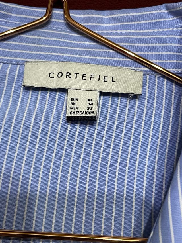 Camisa rayas y bordados flores cortefiel