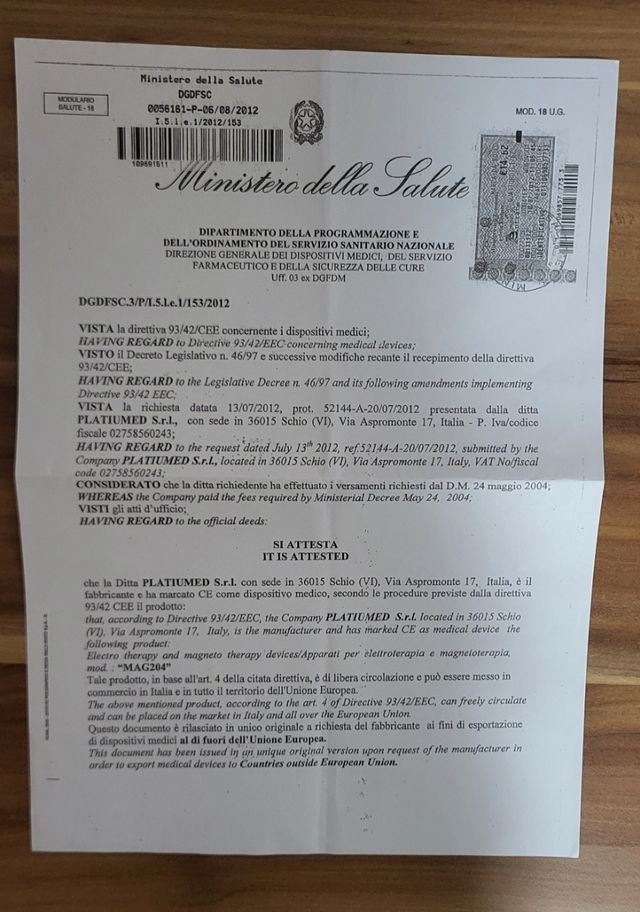 Apparecchio magnetoterapia