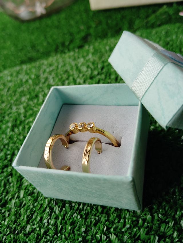 Conjunto anillo + pendientes