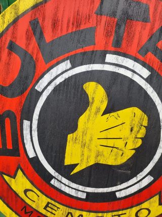 Cartel logo Bultaco en madera