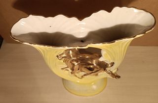 Vaso ceramica con daini anni 50