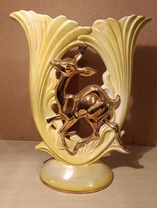 Vaso ceramica con daini anni 50