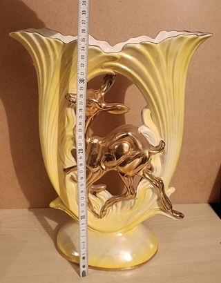 Vaso ceramica con daini anni 50