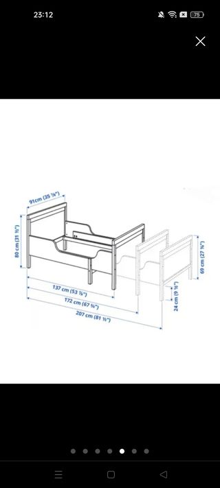 Cama de madera extensible infantil-juvenil