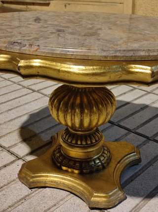 Mesa centro madera mármol