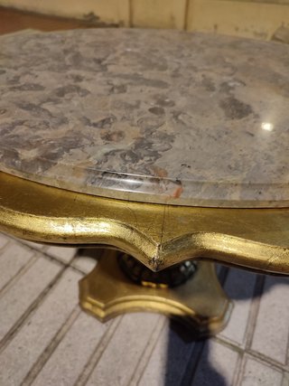 Mesa centro madera mármol