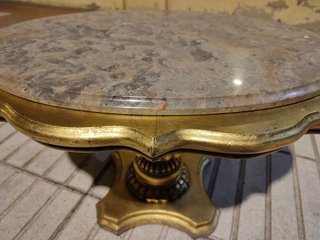 Mesa centro madera mármol