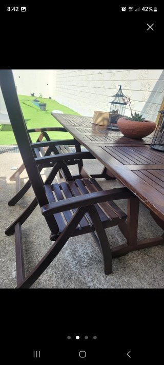 Mesa jardin extensible y 4 sillas jardin