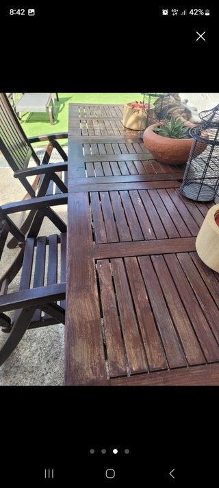 Mesa jardin extensible y 4 sillas jardin
