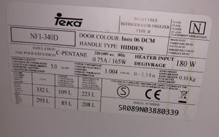 Baldas Nevera Teka NF1340D Inox