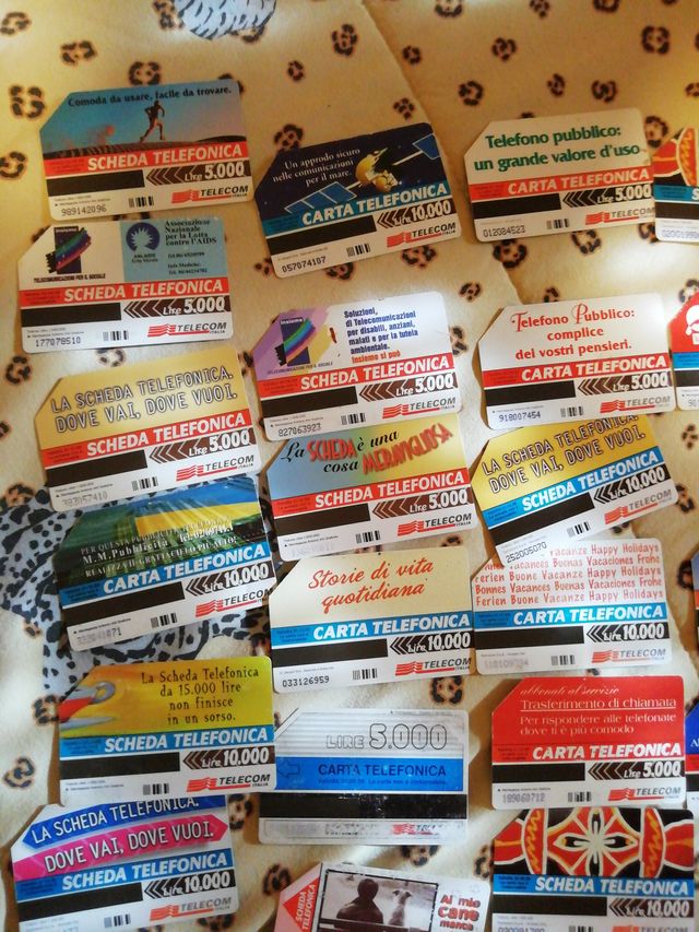 Schede telefoniche da collezione anni 90