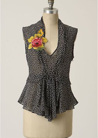 Blusa de lunares negra y blanca Anthropologie, XS