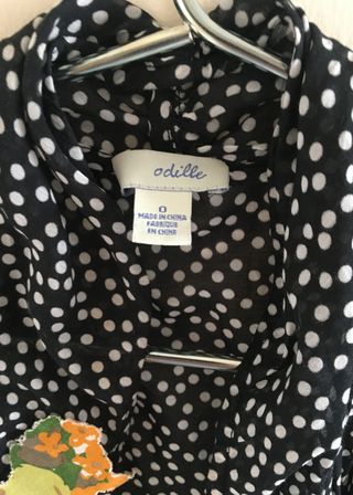 Blusa de lunares negra y blanca Anthropologie, XS