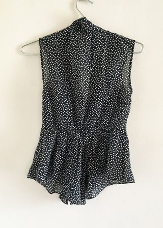 Blusa de lunares negra y blanca Anthropologie, XS