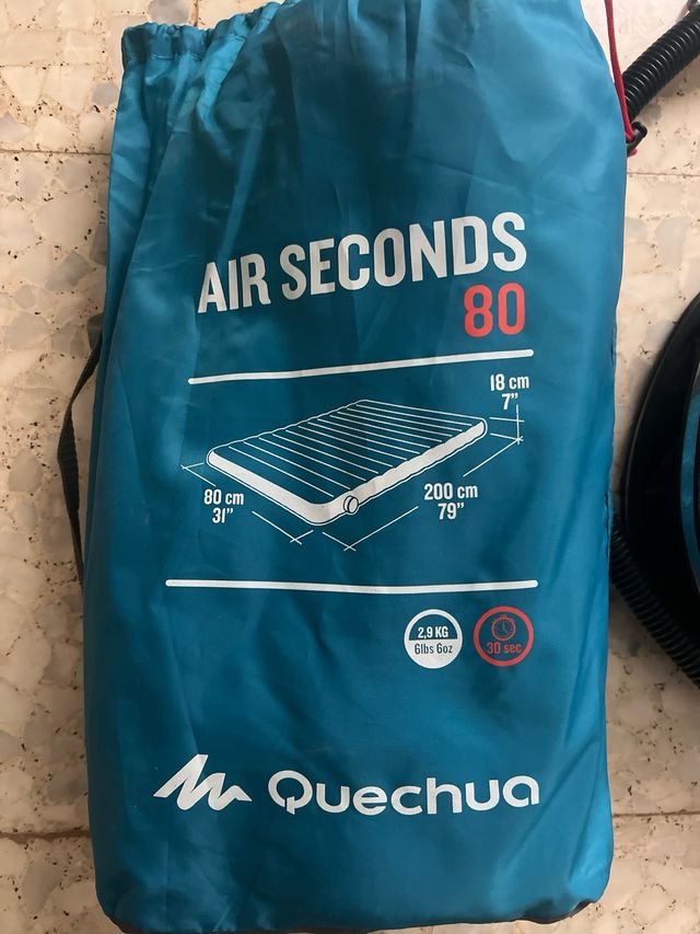 Colchon hinchable y bomba de aire