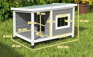 Caseta exterior perros 85x62cm gris NUEVA