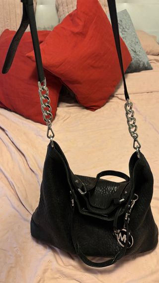 bolso michael kors negro y plata