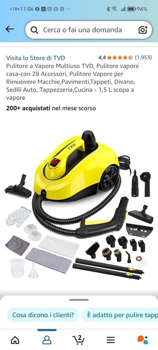 Vaporetto pulitore a vapore