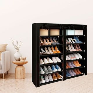 Armario Negro Zapatero Tela Con Cremallera NUEVO!!