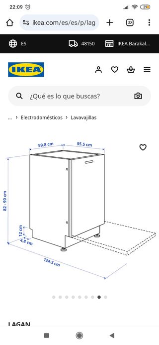 Lavavajillas integrado nuevo ikea