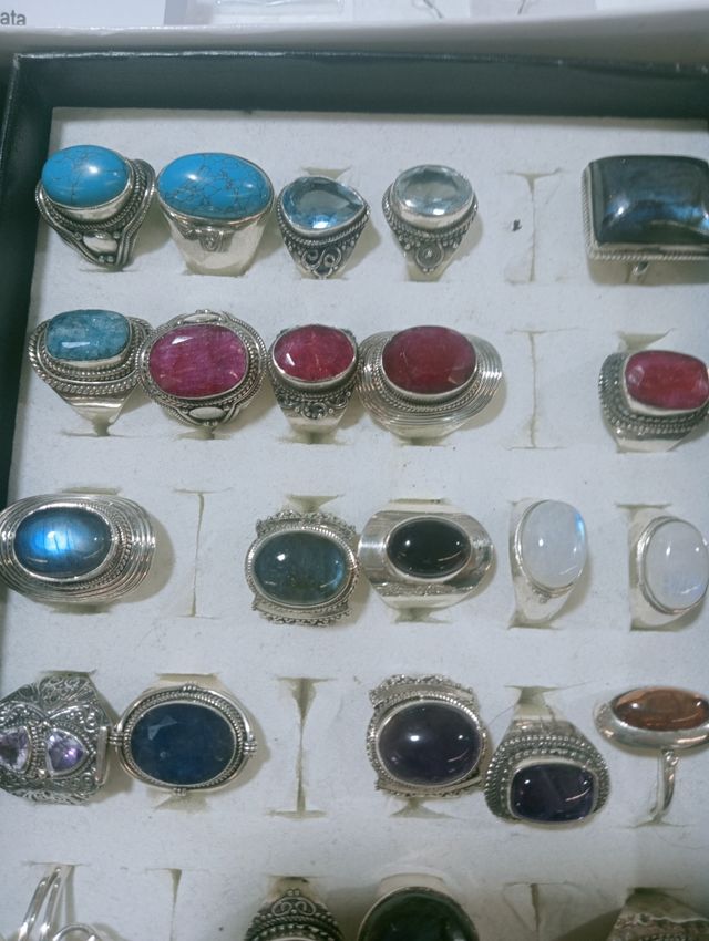 ANILLOS PLATA MINERALES 