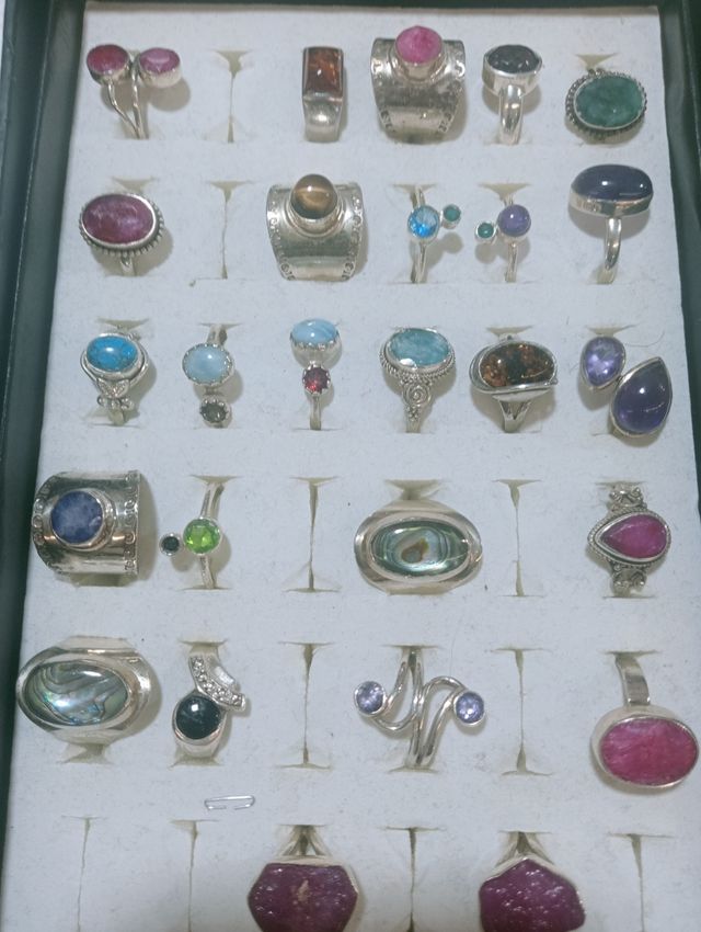 ANILLOS PLATA MINERALES 