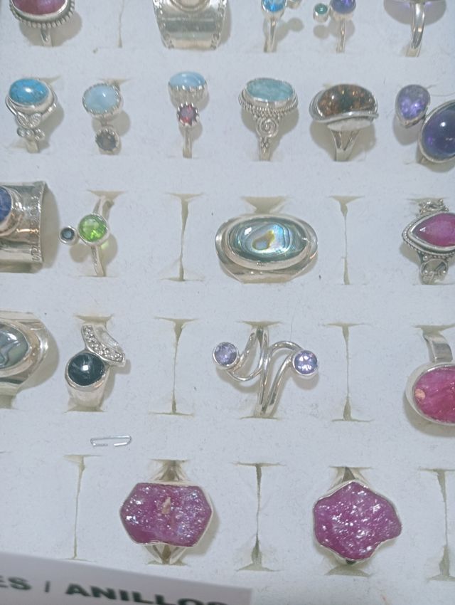 ANILLOS PLATA MINERALES 