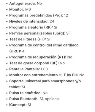 Bicicleta estática BH i. Nexor Dual