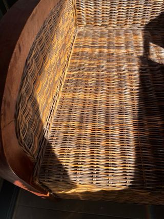 Butaca mimbre y madera