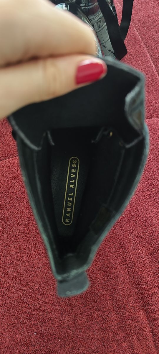 NUOVI stivali in pelle verniciata con glitter Manuel Alves