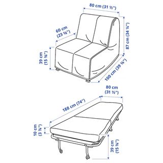 Sillon cama 80cm de ancho