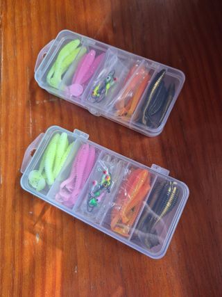 Caja vinilos pesca