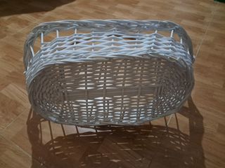 Cesta mimbre grande blanca