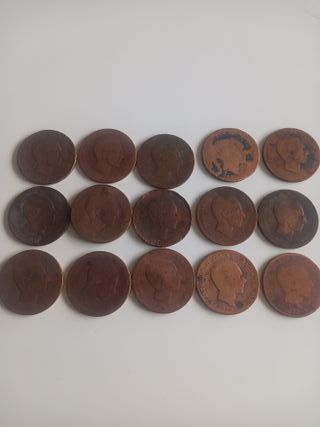 Monedas Alfonso XII , lote de 21 monedas