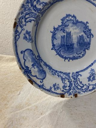 4 platos antiguos de cerámica inglesa