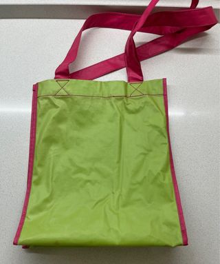 Borsa tote bag verde e rosa Baby Angel vintage