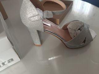 Sandalias plata fiesta 37