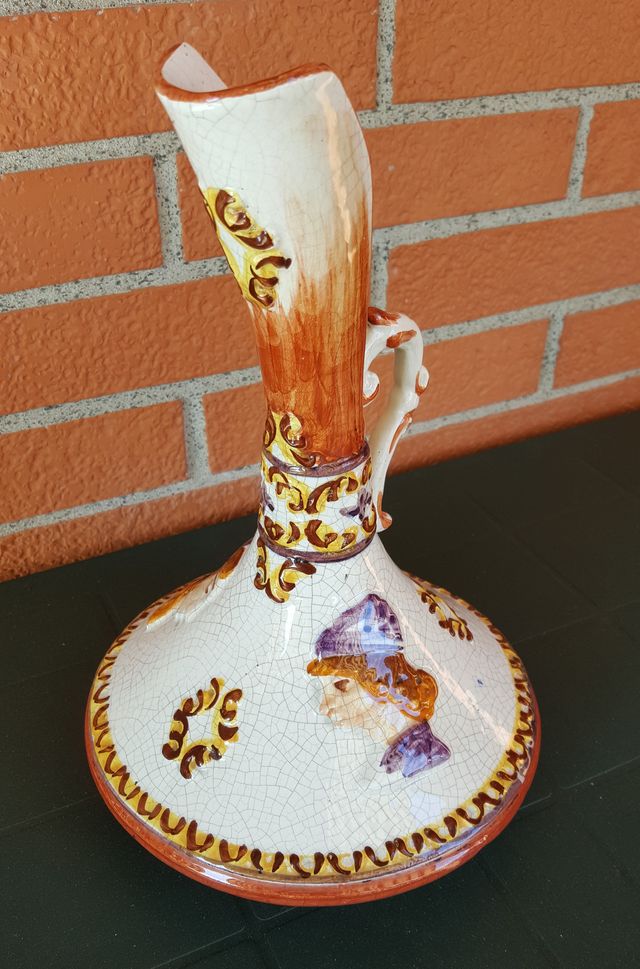 Brocca vintage ceramica Deruta anni 70 altezza 29