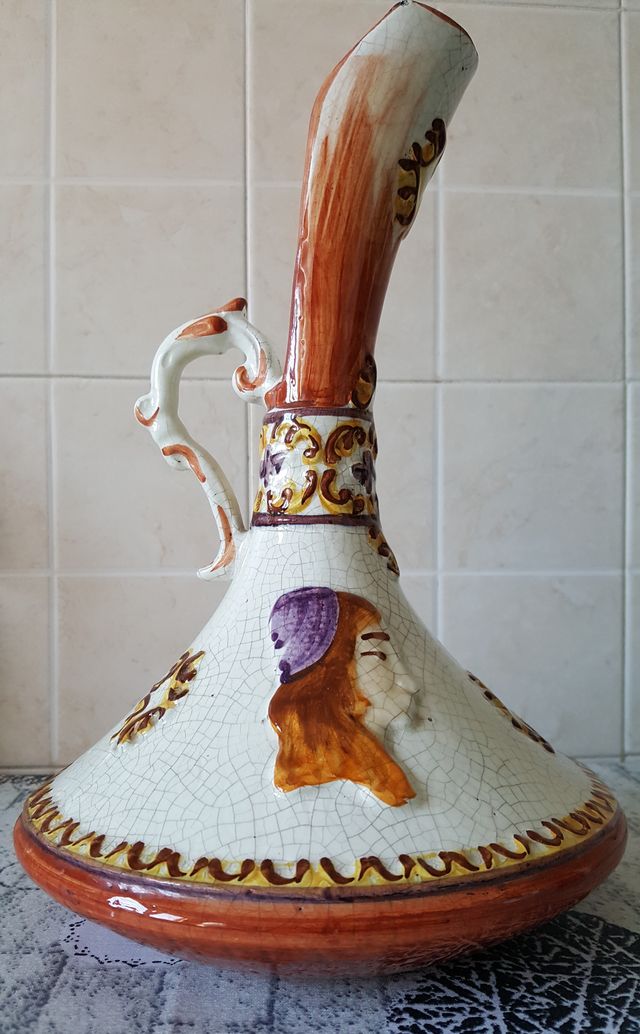 Brocca vintage ceramica Deruta anni 70 altezza 29