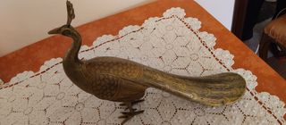 Pavone in ottone decorato
